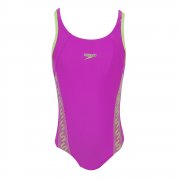 Monogram Muscleback Girl's Swimsuit Purple