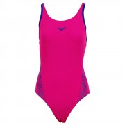 Speedo Monogram Muscleback Women's Swimming Costume Pink