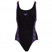 Speedo Monogram Racerback Women's Swimming Costume Black