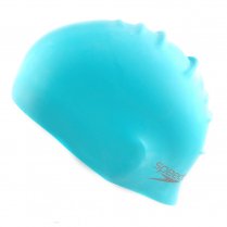 Speedo Moulded Silicone Swimming Cap Light Blue