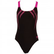 Speedo Sports Logo Medalist Swimsuit Black