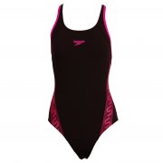 Speedo Women's Monogram Muscleback Swimsuit Black