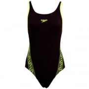 Speedo Women's Monogram Muscleback Swimsuit Black