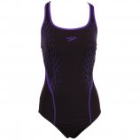 Speedo Women's  Fit Kickback Swimsuit Dark Blue