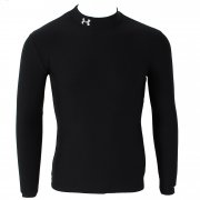 Boys Coldgear Long Sleeve Mock Tee Black