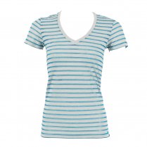 Under Armour Charged Cotton Legacy Burnout Women's Striped Tee Blue & Grey