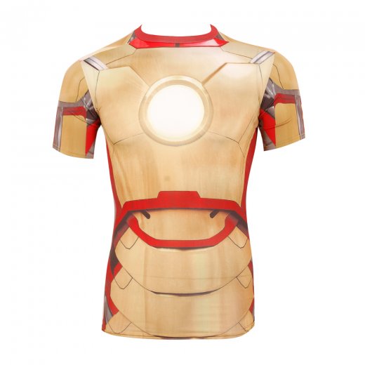 Under Armour Men's Iron Man Compression Shirt Gold