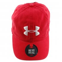 Under Armour Men's Washed Curved Adjustable Cap Red