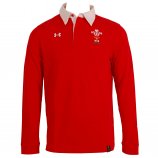 Under Armour WRU Men's Longsleeve Rugby Polo Shirt Dark Red