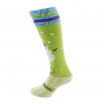 WackySox Lime Snowman Light Green Large