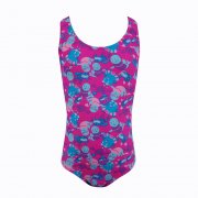 Zoggs Miss Zoggy Actionback Girls Swimming Costume Purple